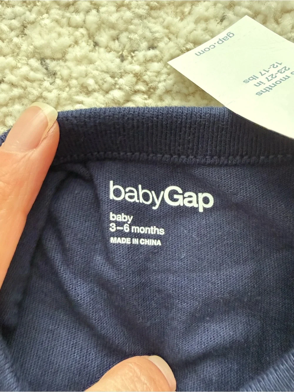 NWT Baby Gap Hello Mom Navy blue Short Sleeve Romper Bodysuit 3-6 Months Cotton